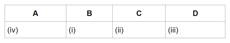 A
B
C
D
(iv)
(i)
(ii)
(iii)