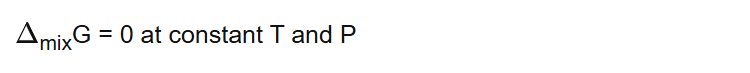 mixG = 0 at constant T and P