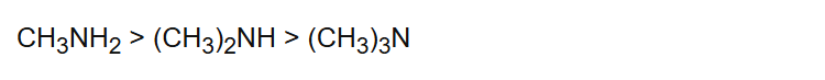 CH3NH2 > (CH3)2NH > (CH3)3N