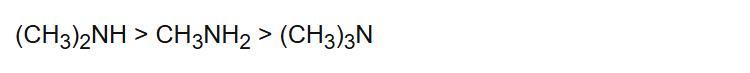 (CH3)2NH > CH3NH2 > (CH3)3N