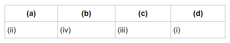 (a)
(b)
(c)
(d)
(ii)
(iv)
(iii)
(i)