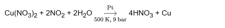 Cu(NO3)2 + 2NO2 + 2H2O 4HNO3 + Cu