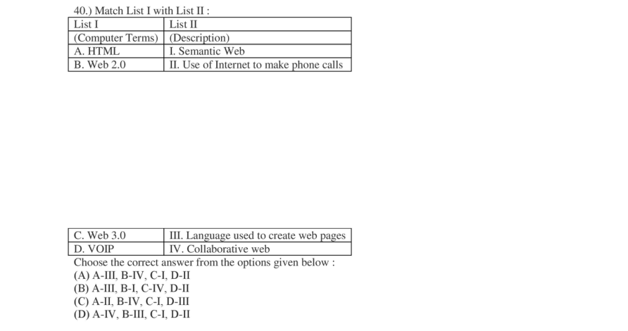 Read the question and choices in the excerpt. Choose A/B/C/D for the first/second/third/fourth option shown.