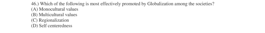Read the question and choices in the excerpt. Choose A/B/C/D for the first/second/third/fourth option shown.