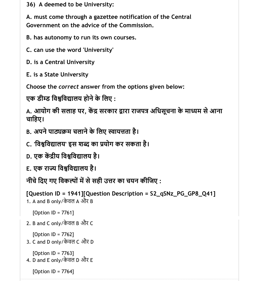 Read the question and choices in the excerpt. Choose A/B/C/D for the first/second/third/fourth option shown.