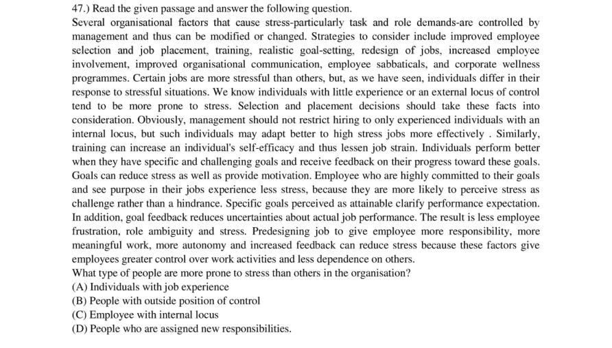 Read the question and choices in the excerpt. Choose A/B/C/D for the first/second/third/fourth option shown.