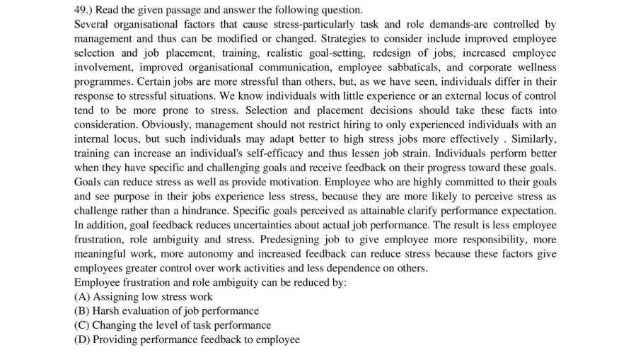 Read the question and choices in the excerpt. Choose A/B/C/D for the first/second/third/fourth option shown.