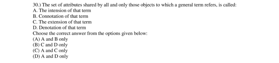 Read the question and choices in the excerpt. Choose A/B/C/D for the first/second/third/fourth option shown.