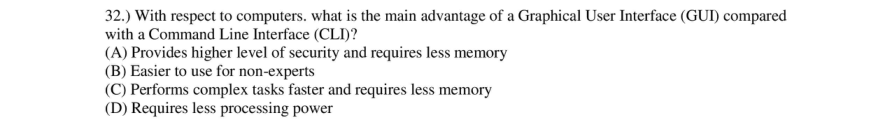 Read the question and choices in the excerpt. Choose A/B/C/D for the first/second/third/fourth option shown.