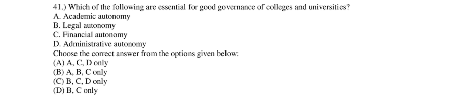 Read the question and choices in the excerpt. Choose A/B/C/D for the first/second/third/fourth option shown.