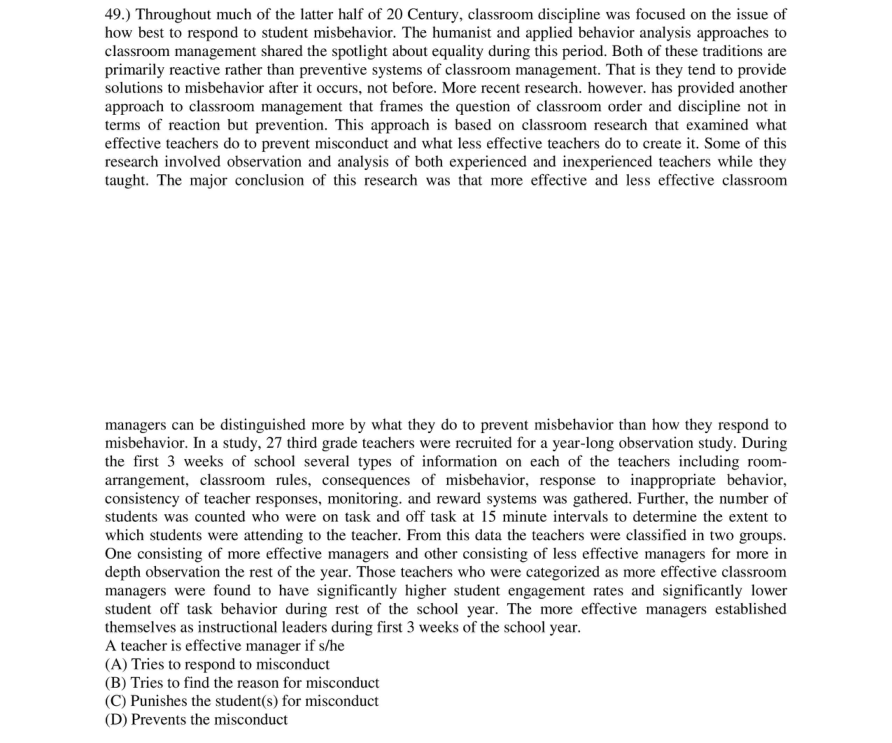Read the question and choices in the excerpt. Choose A/B/C/D for the first/second/third/fourth option shown.