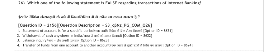 Read the question and choices in the excerpt. Choose A/B/C/D for the first/second/third/fourth option shown.
