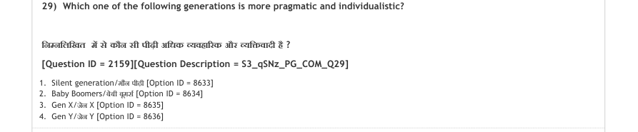 Read the question and choices in the excerpt. Choose A/B/C/D for the first/second/third/fourth option shown.