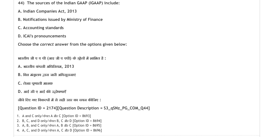 Read the question and choices in the excerpt. Choose A/B/C/D for the first/second/third/fourth option shown.