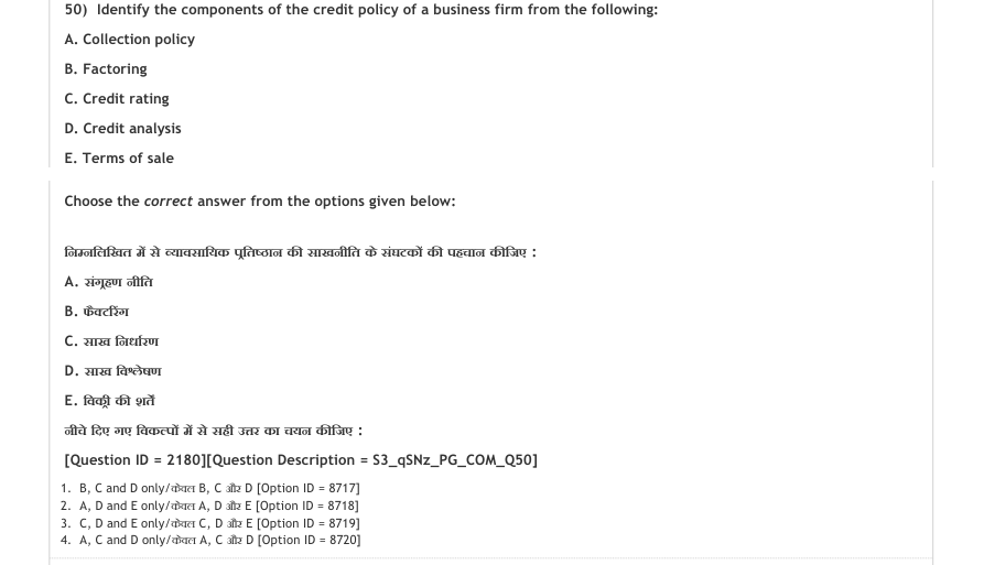 Read the question and choices in the excerpt. Choose A/B/C/D for the first/second/third/fourth option shown.