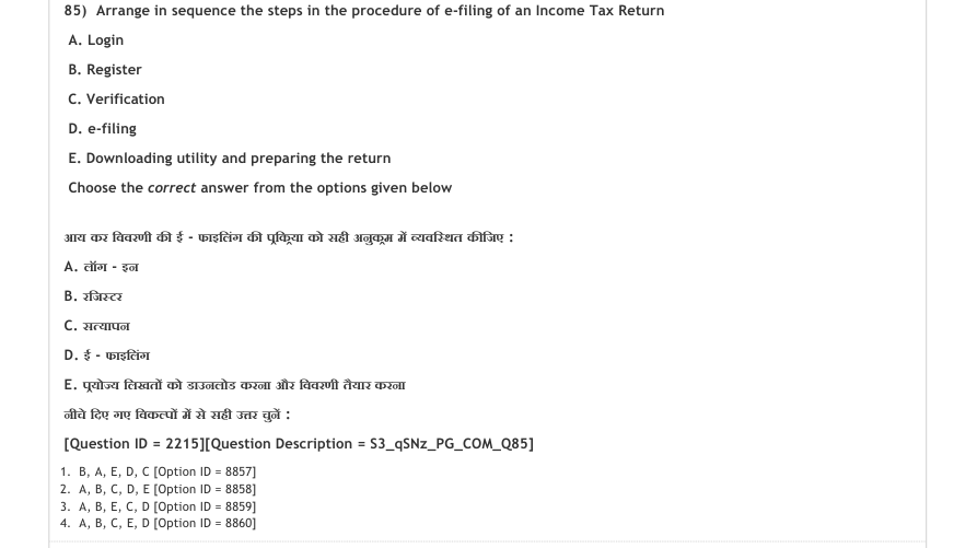 Read the question and choices in the excerpt. Choose A/B/C/D for the first/second/third/fourth option shown.