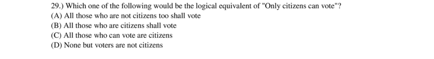 Read the question and choices in the excerpt. Choose A/B/C/D for the first/second/third/fourth option shown.