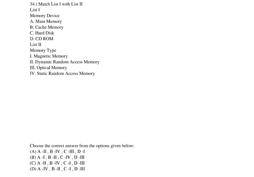 Read the question and choices in the excerpt. Choose A/B/C/D for the first/second/third/fourth option shown.