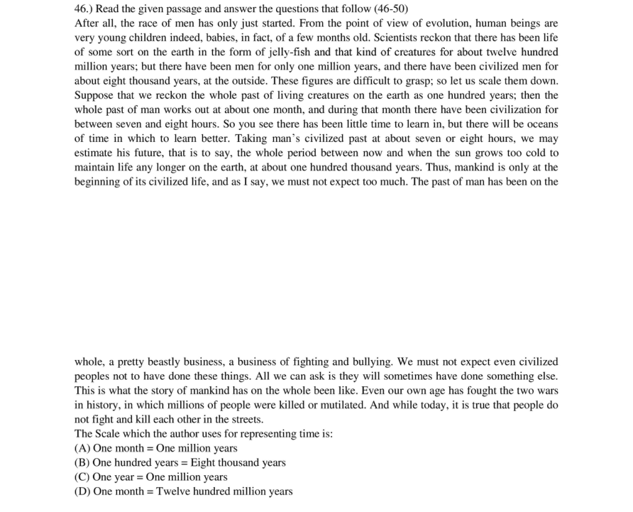 Read the question and choices in the excerpt. Choose A/B/C/D for the first/second/third/fourth option shown.