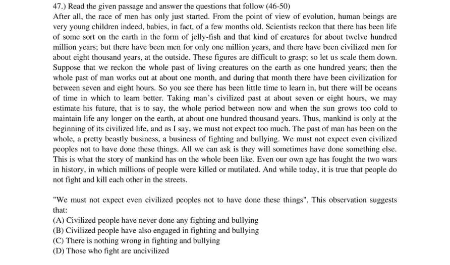 Read the question and choices in the excerpt. Choose A/B/C/D for the first/second/third/fourth option shown.