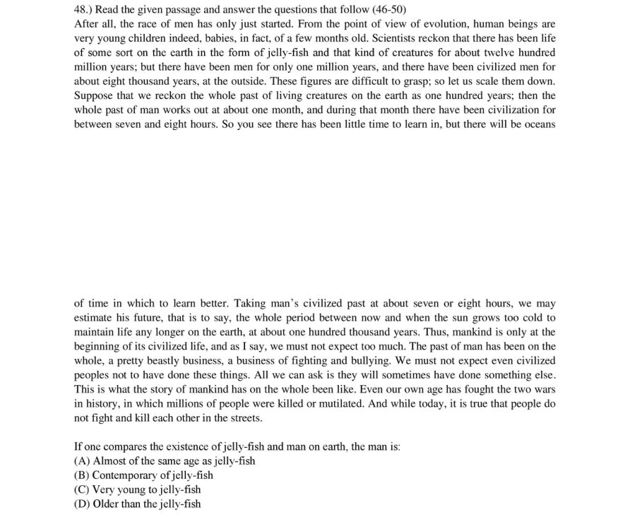 Read the question and choices in the excerpt. Choose A/B/C/D for the first/second/third/fourth option shown.