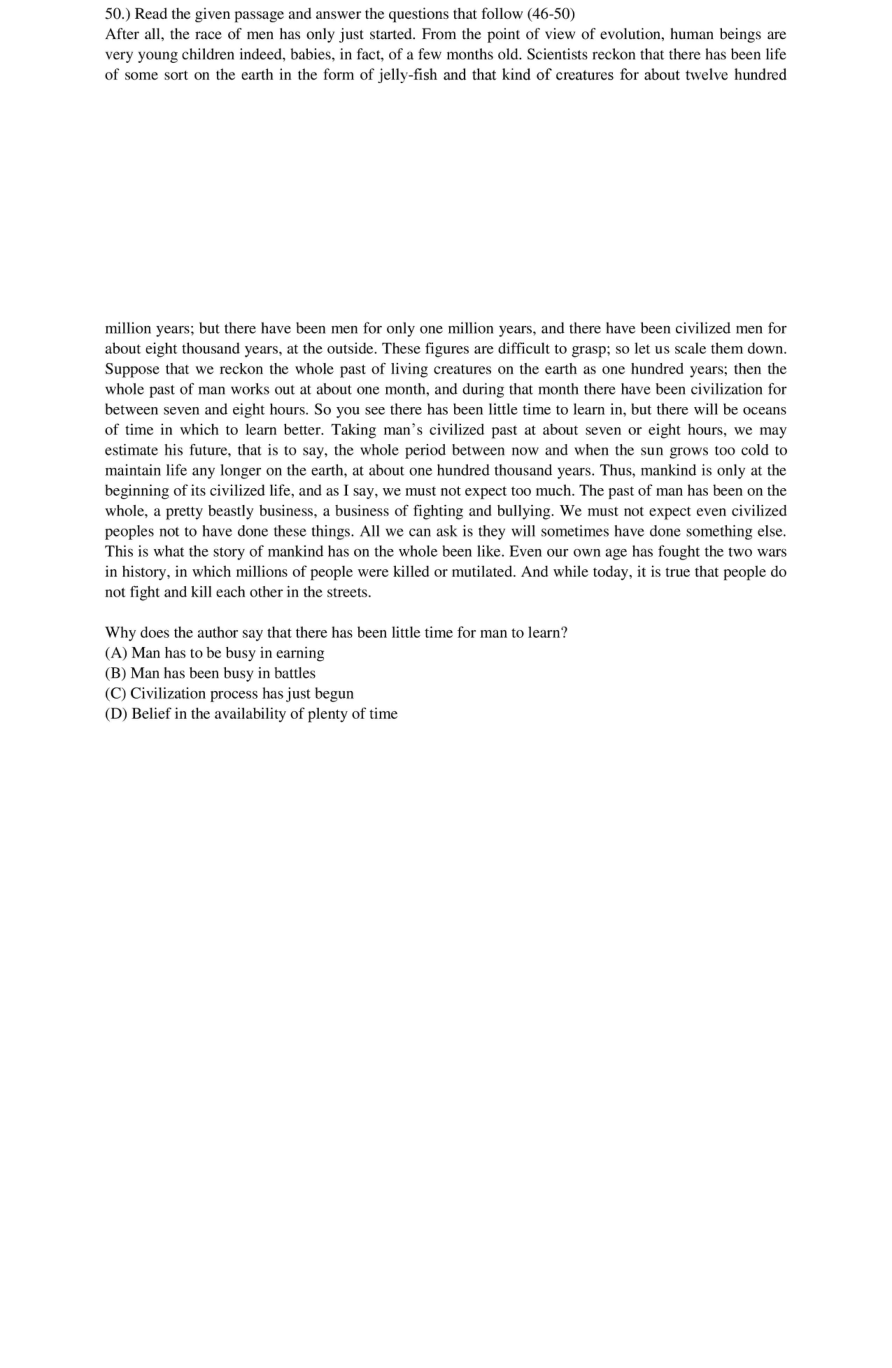 Read the question and choices in the excerpt. Choose A/B/C/D for the first/second/third/fourth option shown.