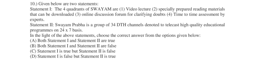 Read the question and choices in the excerpt. Choose A/B/C/D for the first/second/third/fourth option shown.