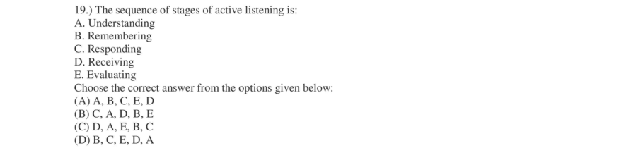 Read the question and choices in the excerpt. Choose A/B/C/D for the first/second/third/fourth option shown.