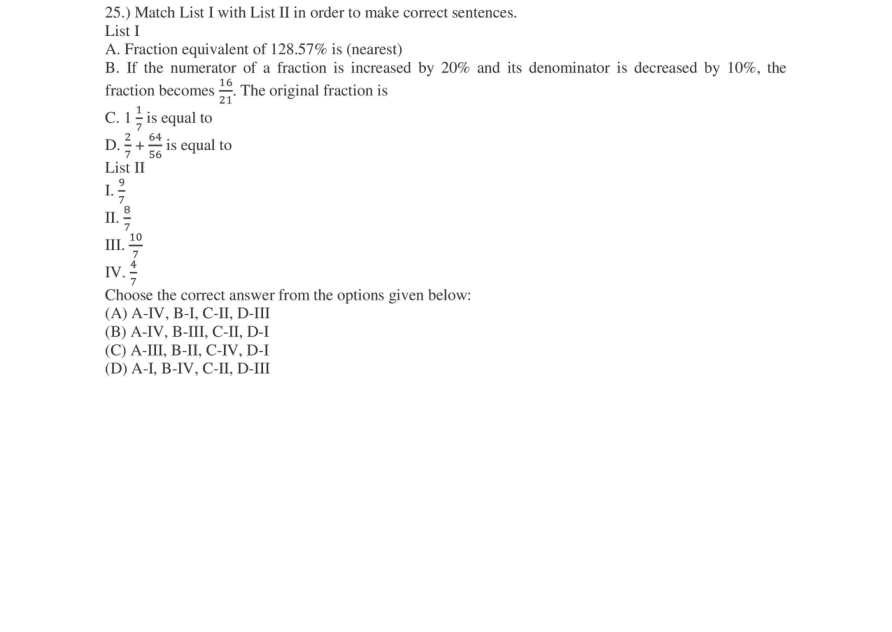 Read the question and choices in the excerpt. Choose A/B/C/D for the first/second/third/fourth option shown.