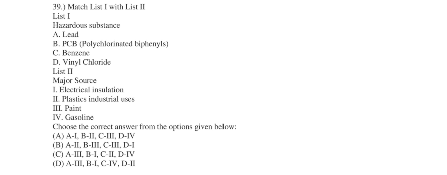 Read the question and choices in the excerpt. Choose A/B/C/D for the first/second/third/fourth option shown.