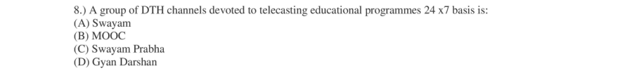 Read the question and choices in the excerpt. Choose A/B/C/D for the first/second/third/fourth option shown.