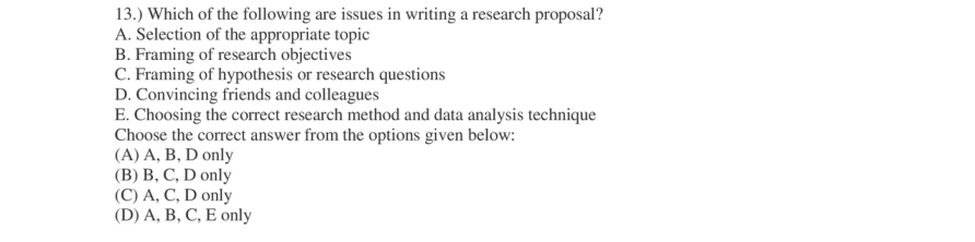 Read the question and choices in the excerpt. Choose A/B/C/D for the first/second/third/fourth option shown.