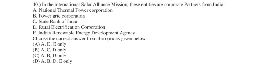Read the question and choices in the excerpt. Choose A/B/C/D for the first/second/third/fourth option shown.