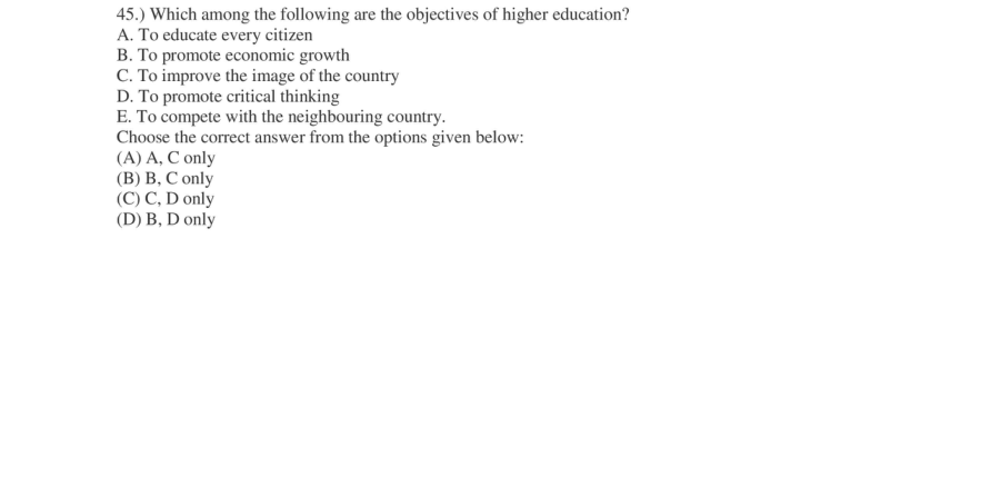 Read the question and choices in the excerpt. Choose A/B/C/D for the first/second/third/fourth option shown.