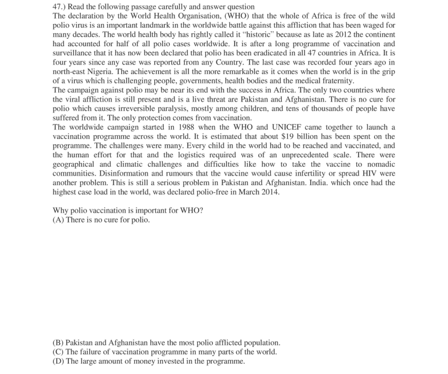 Read the question and choices in the excerpt. Choose A/B/C/D for the first/second/third/fourth option shown.