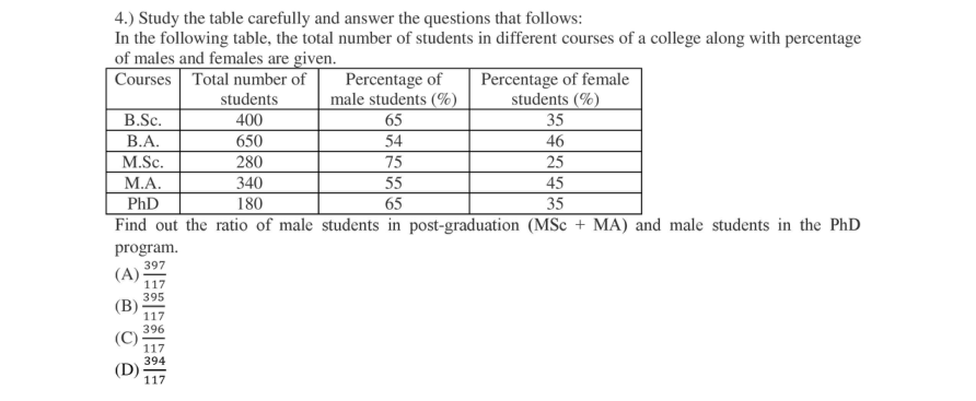 Read the question and choices in the excerpt. Choose A/B/C/D for the first/second/third/fourth option shown.