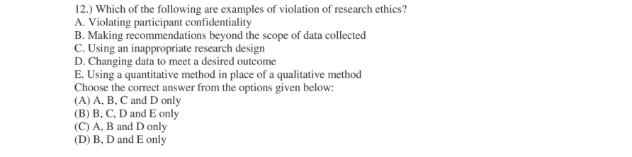 Read the question and choices in the excerpt. Choose A/B/C/D for the first/second/third/fourth option shown.