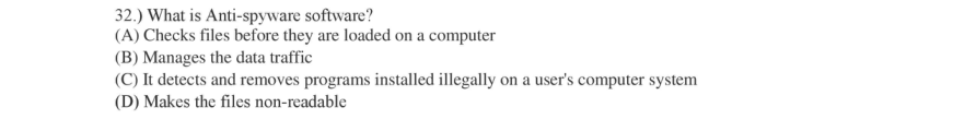 Read the question and choices in the excerpt. Choose A/B/C/D for the first/second/third/fourth option shown.