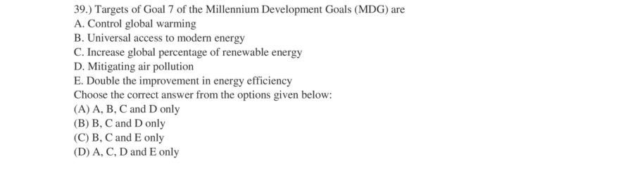 Read the question and choices in the excerpt. Choose A/B/C/D for the first/second/third/fourth option shown.