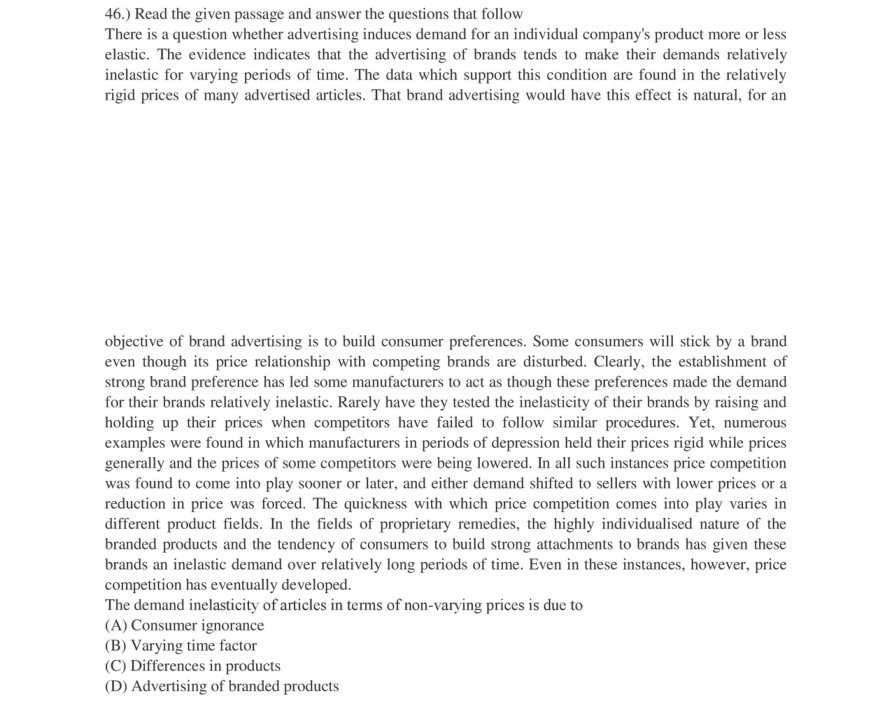 Read the question and choices in the excerpt. Choose A/B/C/D for the first/second/third/fourth option shown.