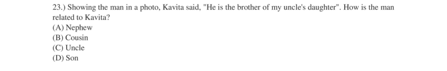 Read the question and choices in the excerpt. Choose A/B/C/D for the first/second/third/fourth option shown.