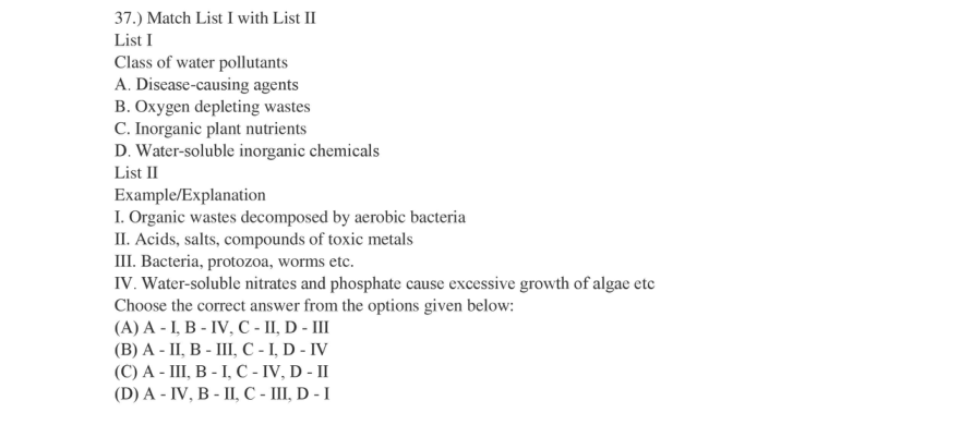 Read the question and choices in the excerpt. Choose A/B/C/D for the first/second/third/fourth option shown.