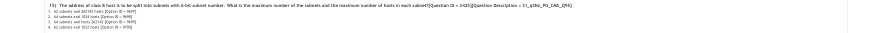 Read the question and choices in the excerpt. Choose A/B/C/D for the first/second/third/fourth option shown.