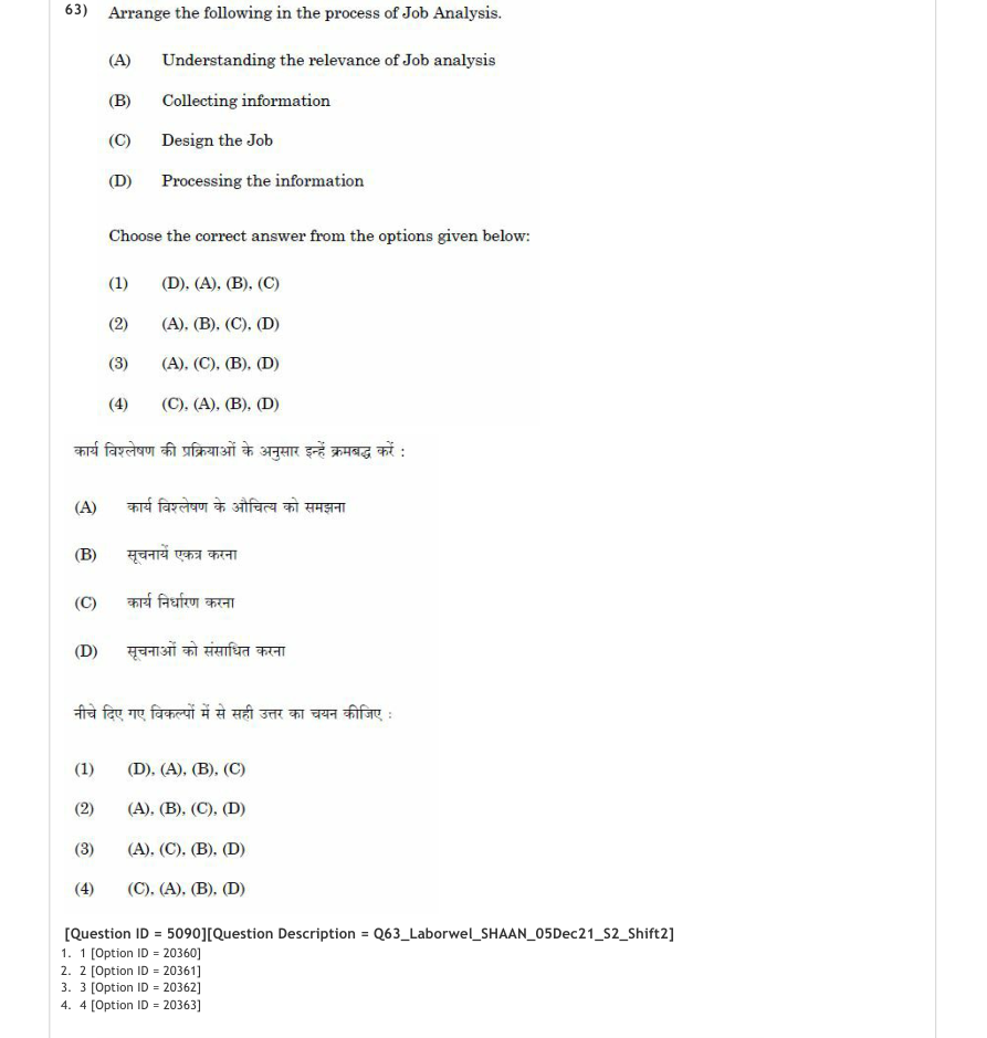 Read the question and choices in the excerpt. Choose A/B/C/D for the first/second/third/fourth option shown.