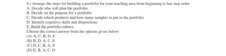 Read the question and choices in the excerpt. Choose A/B/C/D for the first/second/third/fourth option shown.