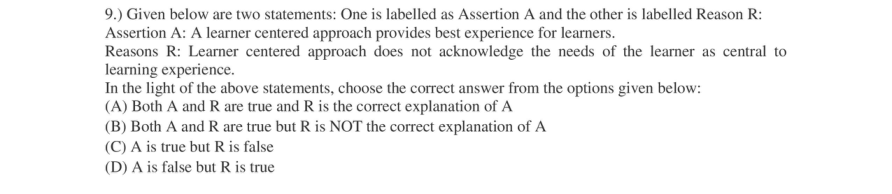 Read the question and choices in the excerpt. Choose A/B/C/D for the first/second/third/fourth option shown.