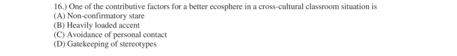 Read the question and choices in the excerpt. Choose A/B/C/D for the first/second/third/fourth option shown.