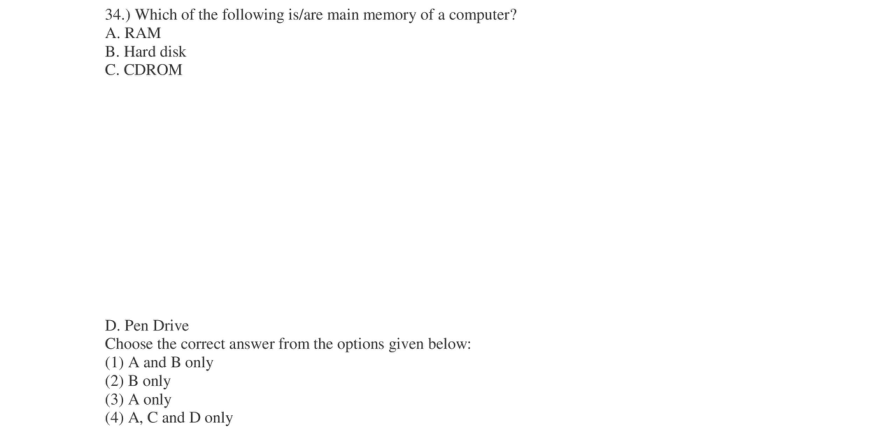 Read the question and choices in the excerpt. Choose A/B/C/D for the first/second/third/fourth option shown.