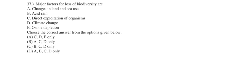 Read the question and choices in the excerpt. Choose A/B/C/D for the first/second/third/fourth option shown.