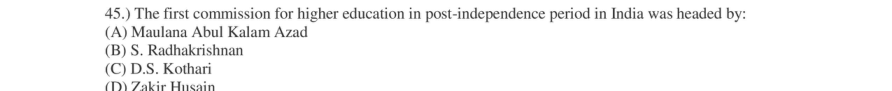 Read the question and choices in the excerpt. Choose A/B/C/D for the first/second/third/fourth option shown.